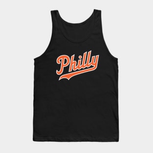 Philly Script - Black/Orange Tank Top